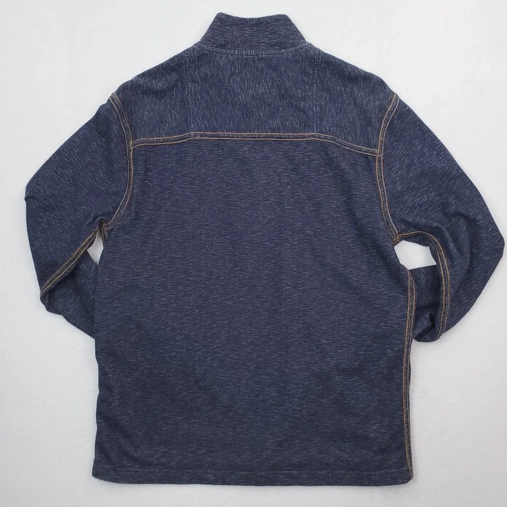 Vintage Italia Sweater Mens Medium Blue Quarter‎ Zip Pullover Preppy Cotton